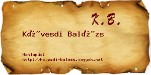 Kövesdi Balázs névjegykártya