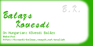 balazs kovesdi business card